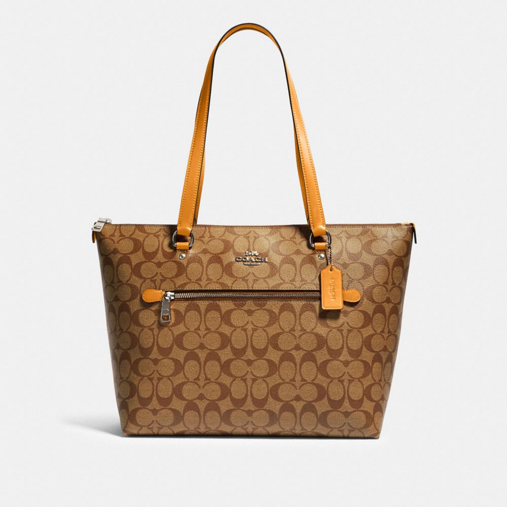 COACH 79609 - GALLERY TOTE IN SIGNATURE CANVAS QB/KHAKI HONEY