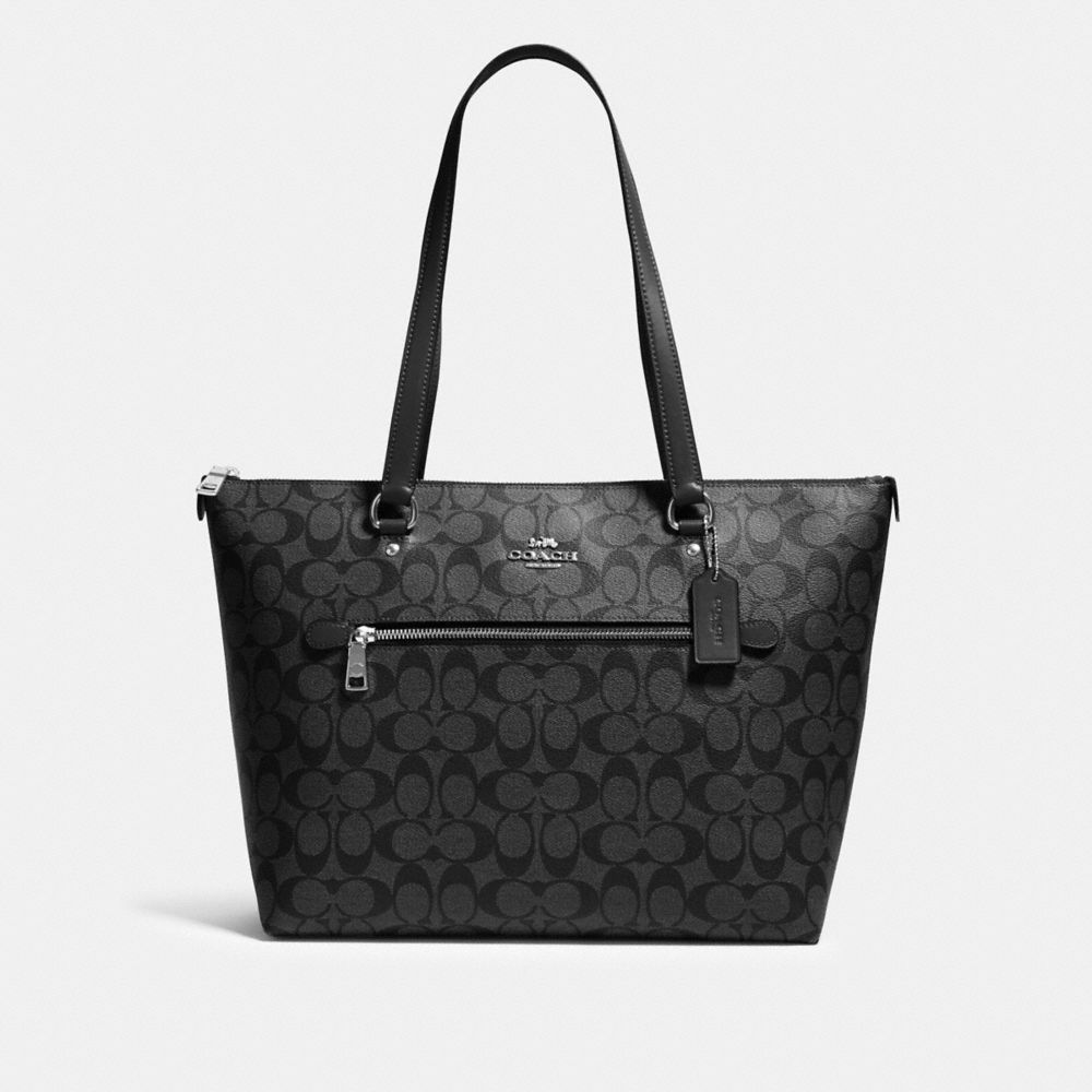 Gallery Tote In Signature Canvas - SILVER/GRAPHITE/BLACK - COACH 79609