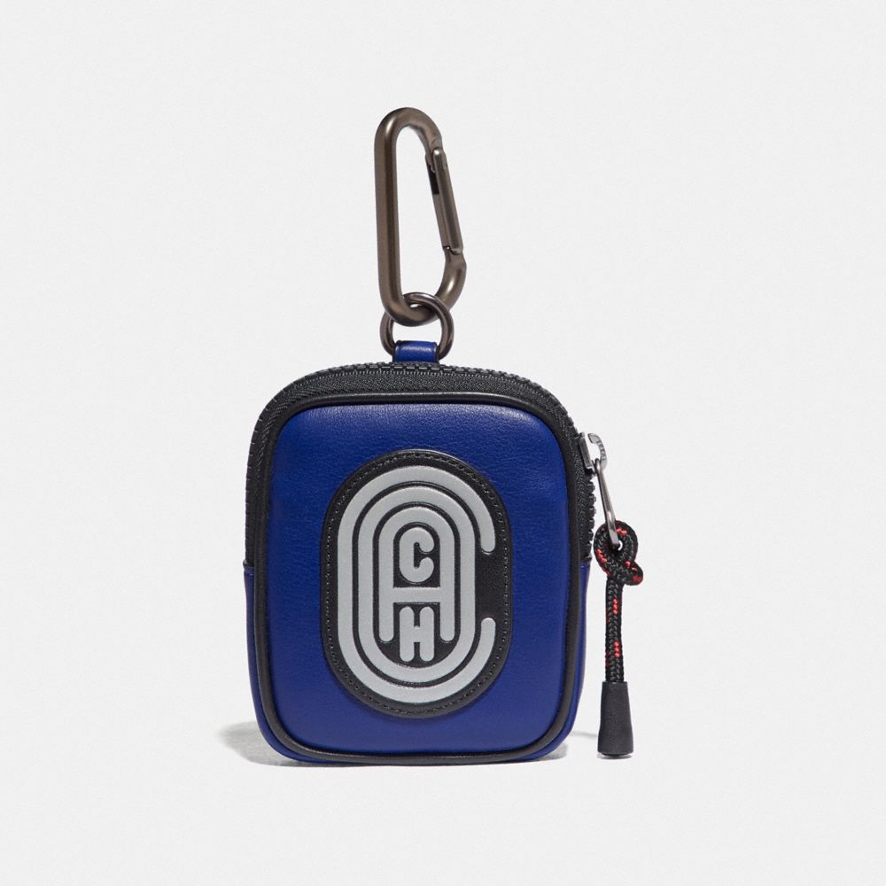 COACH 79733 HYBRID POUCH 8 IN COLORBLOCK WITH COACH PATCH SPORT-BLUE/SILVER