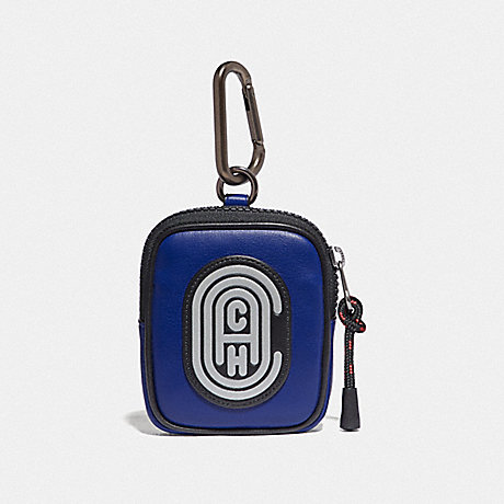 COACH 79733 HYBRID POUCH 8 IN COLORBLOCK WITH COACH PATCH SPORT BLUE/SILVER