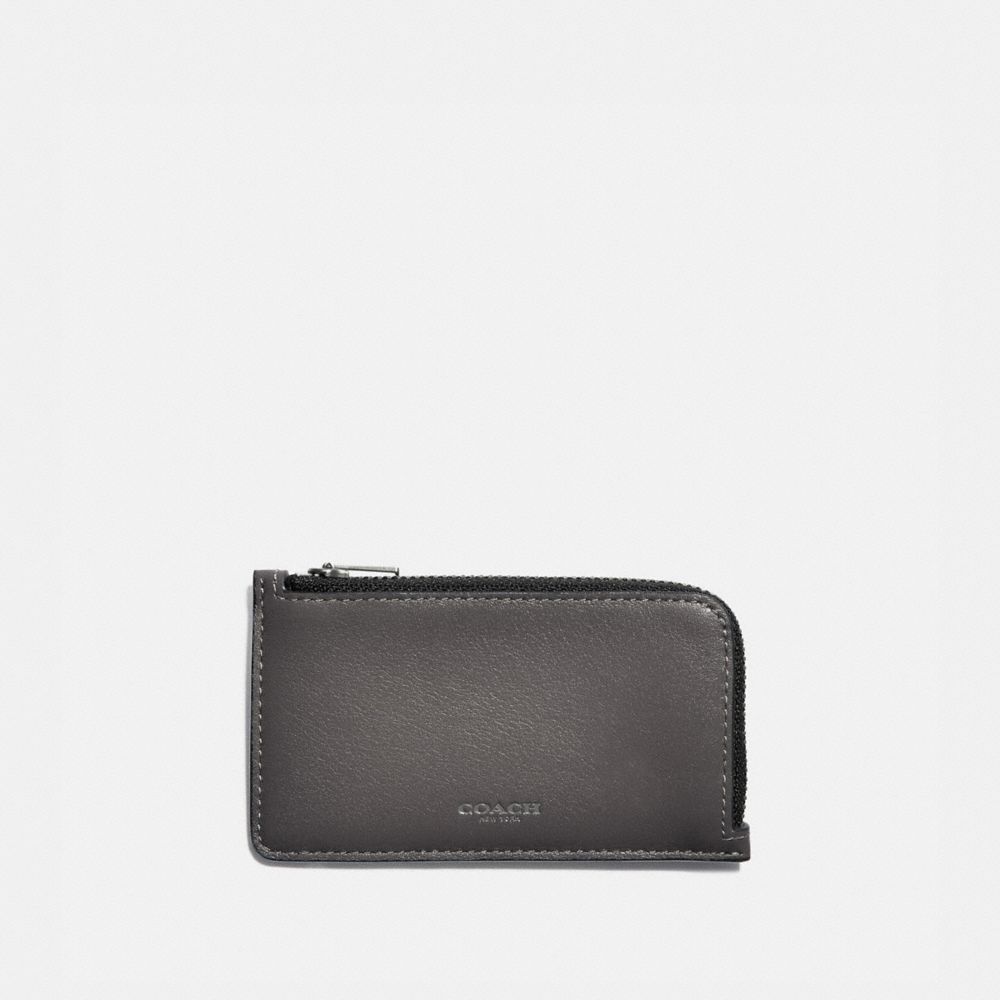 COACH 79736 - L-ZIP CARD CASE GREY/SILVER