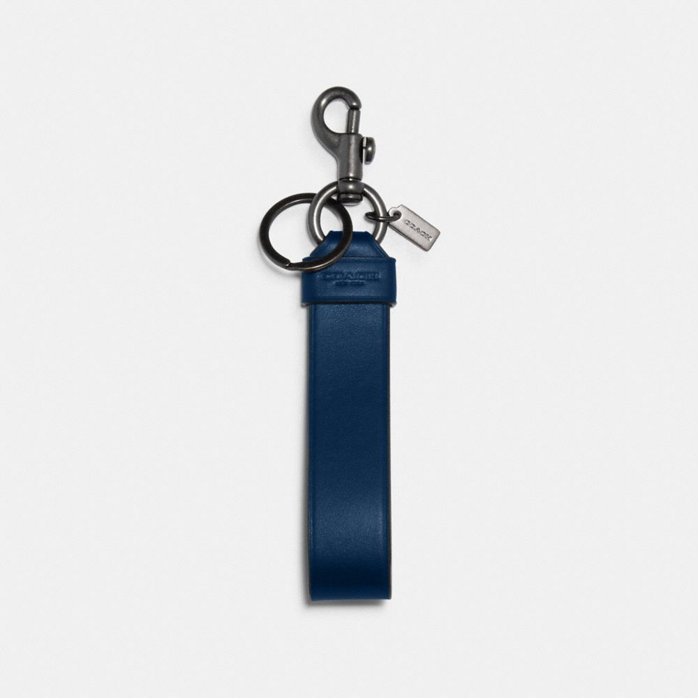 COACH 79798 LARGE LOOP KEY FOB QB/TRUE BLUE BLACK