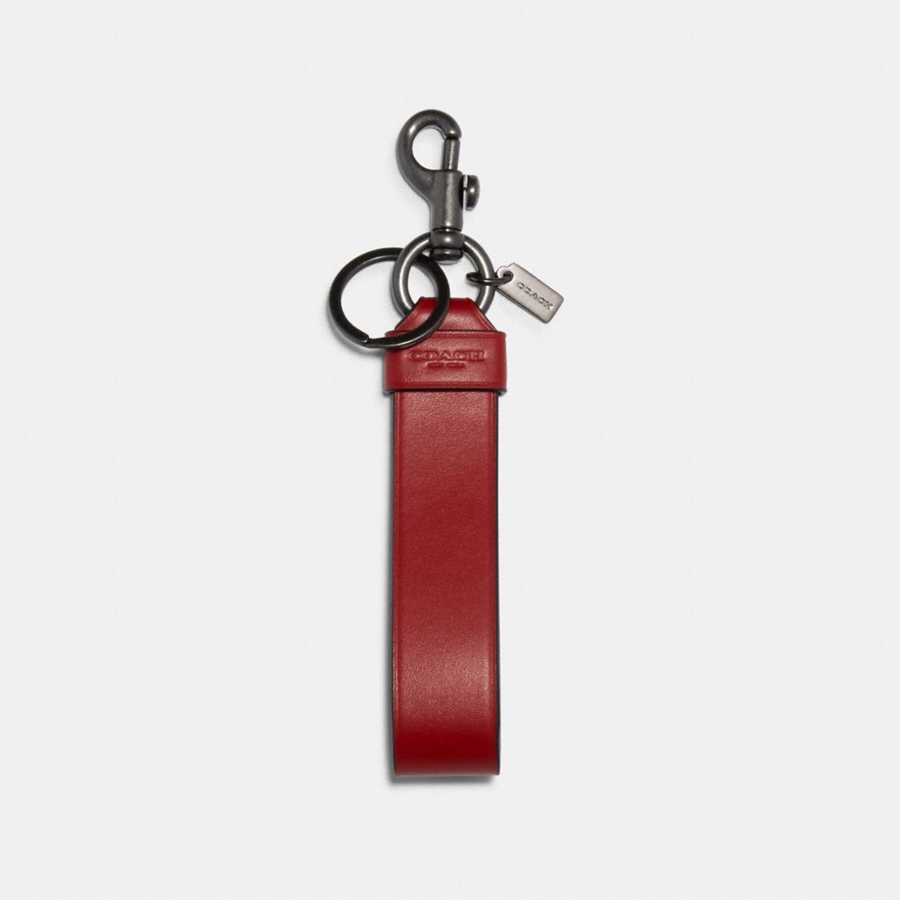 COACH LARGE LOOP KEY FOB - QB/1941 RED BLACK MULTI - 79798