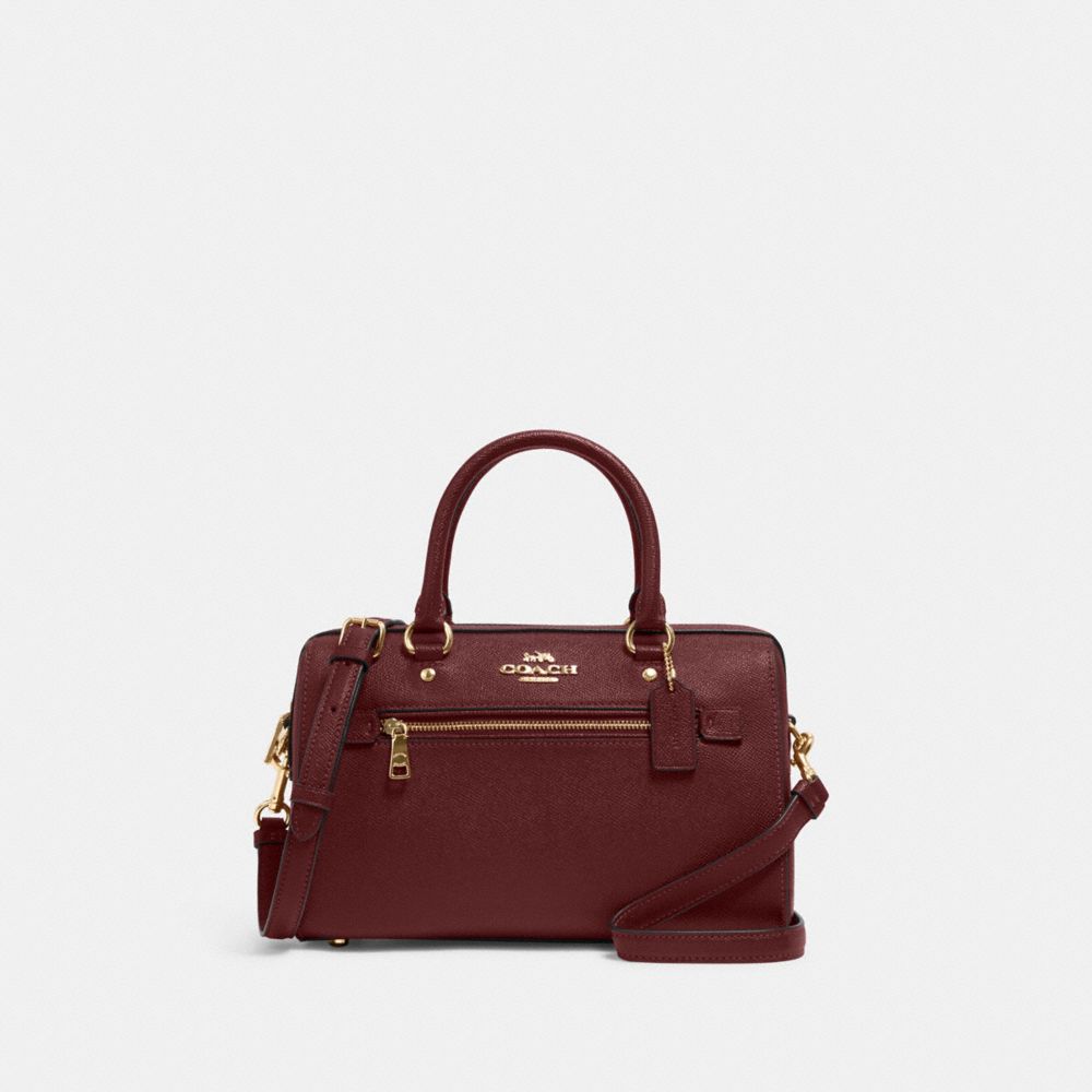 COACH 79946 Rowan Satchel Gold/Black Cherry