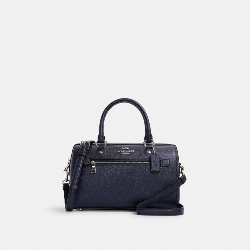 COACH ROWAN SATCHEL - SV/METALLIC NAVY - 79954