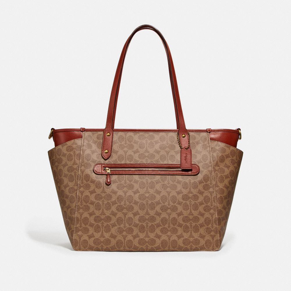 COACH 79958 Baby Bag In Signature Canvas Brass/Tan/Rust