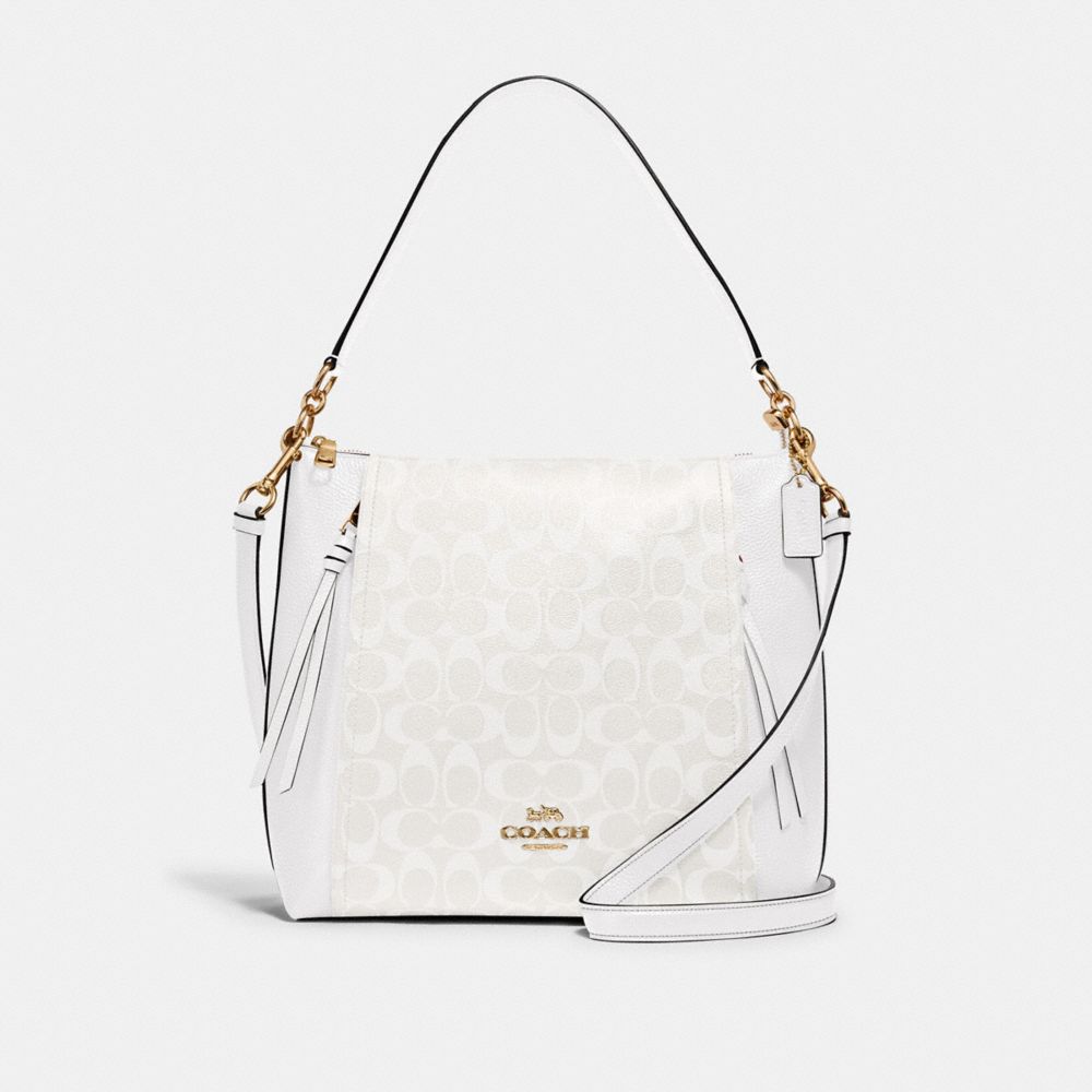 COACH 79993 MARLON HOBO IN SIGNATURE CANVAS IM/CHALK/GLACIERWHITE