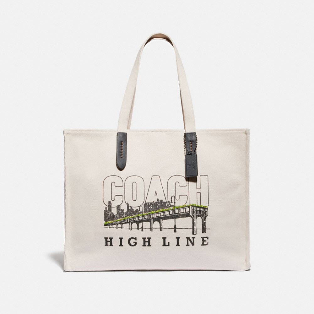 Tote 42 With High Line Print - JI/NATURAL - COACH 801