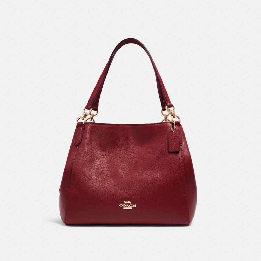 Coach hallie shoulder online bag red