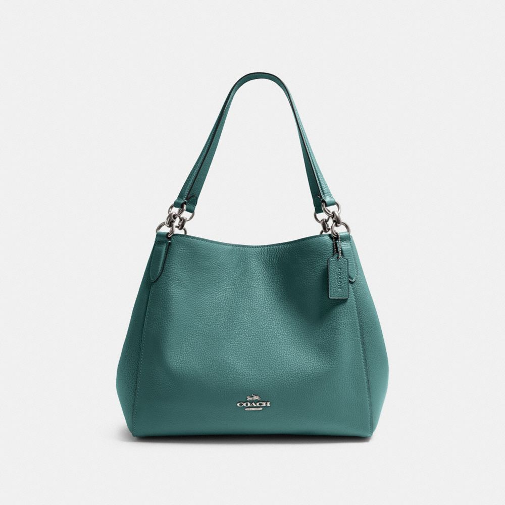 COACH 80268 HALLIE SHOULDER BAG SV/DARK-TURQUOISE