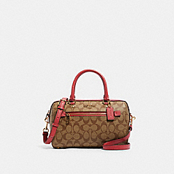 ROWAN SATCHEL IN SIGNATURE CANVAS - IM/KHAKI POPPY - COACH 83607