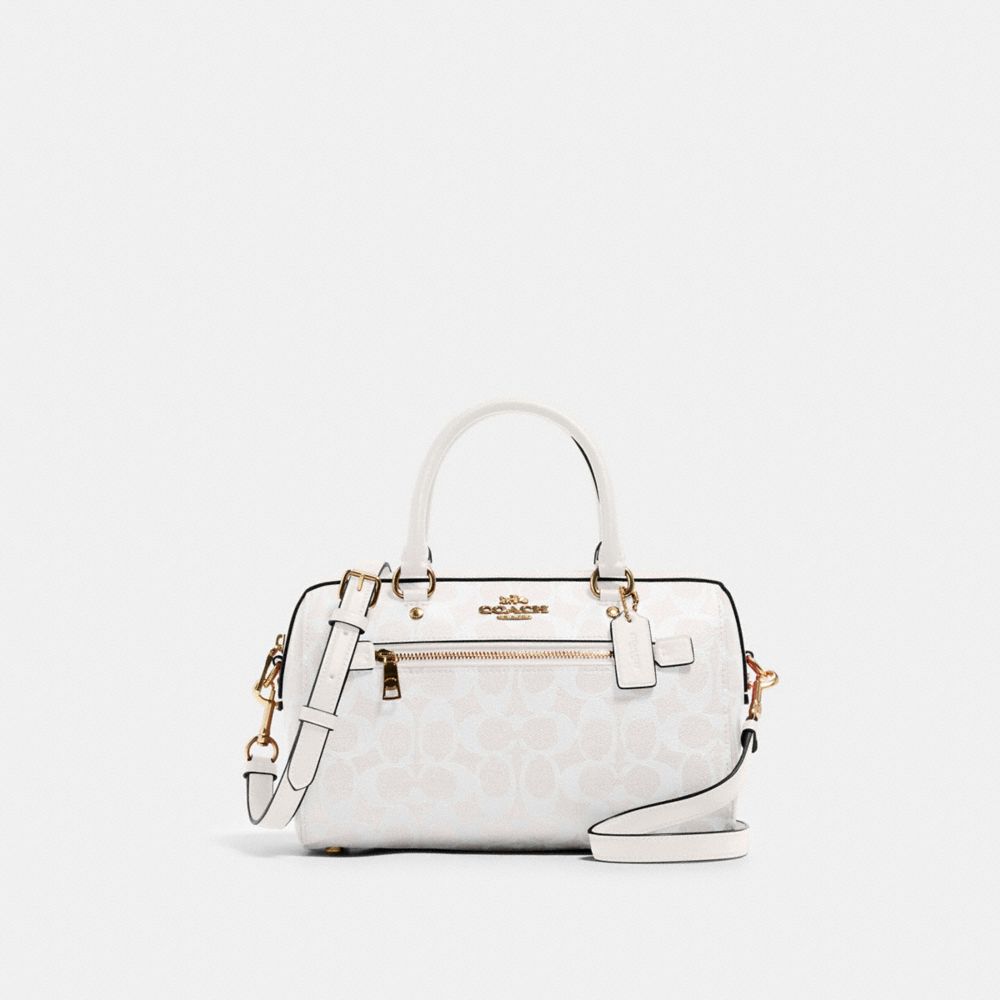 COACH 83607 Rowan Satchel In Signature Canvas IM/CHALK/GLACIERWHITE