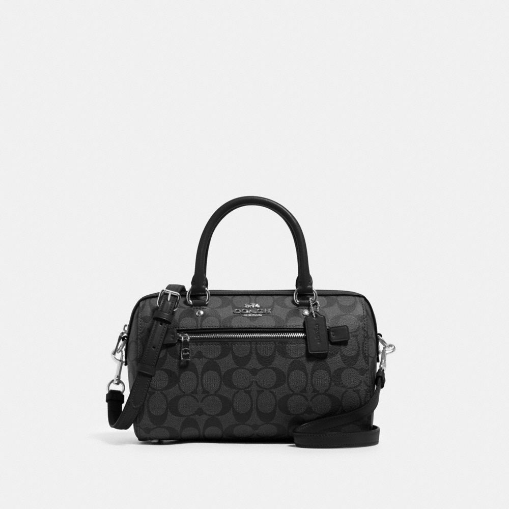 COACH Rowan Satchel In Signature Canvas - SILVER/GRAPHITE/BLACK - 83607