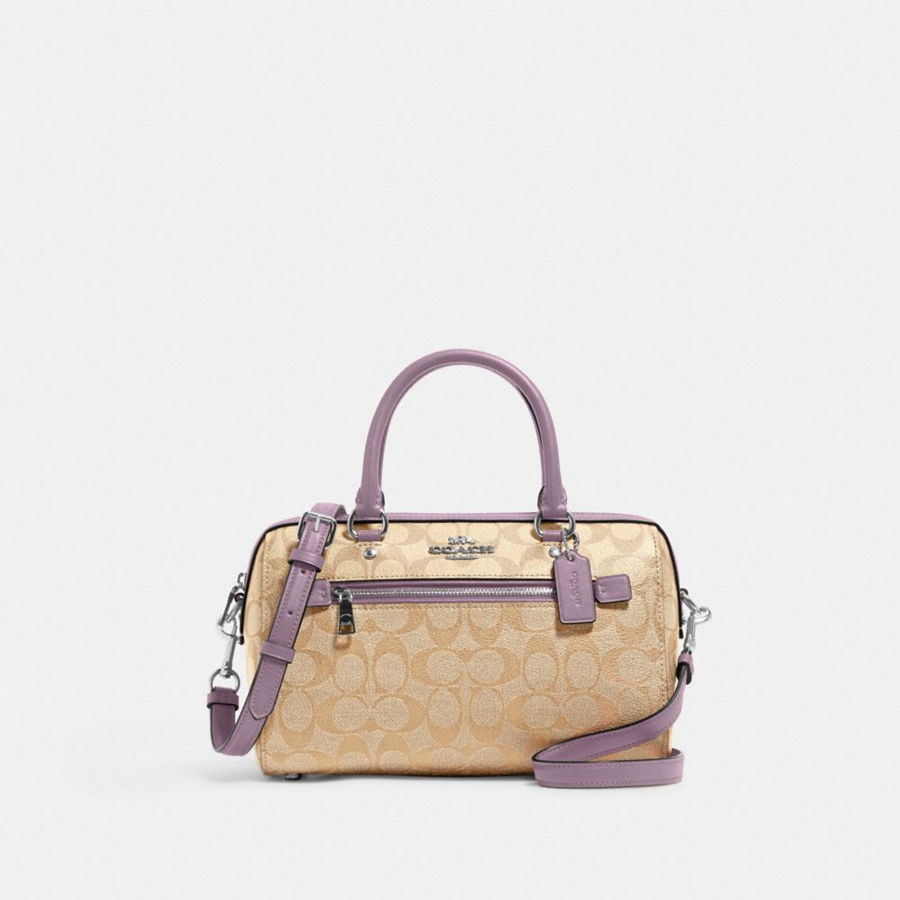 Rowan Satchel In Signature Canvas - 83607 - SV/Light Khaki/Soft Lilac