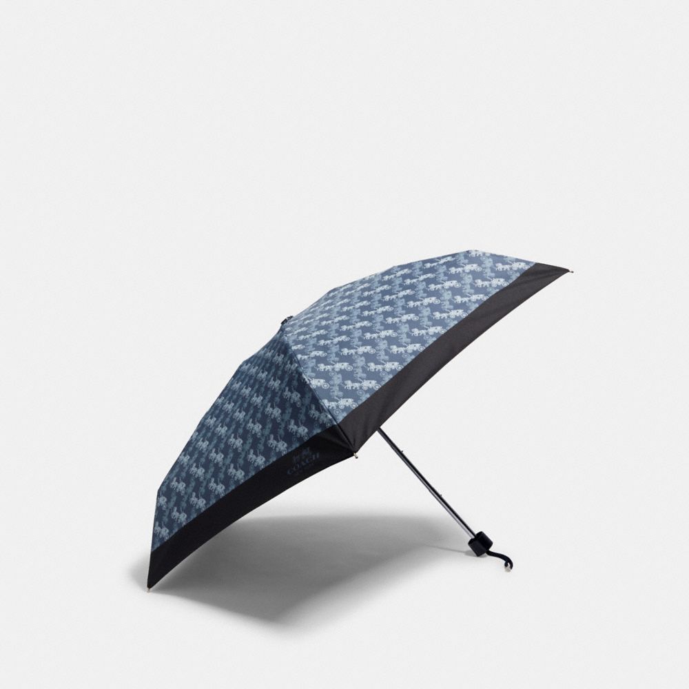 MINI UMBRELLA WITH HORSE AND CARRIAGE PRINT - 84671 - DENIM