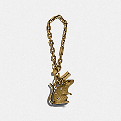 COACH 84704 Lunar New Year Jeweled Metal Rat Bag Charm GOLD