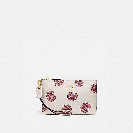 COACH SMALL WRISTLET WITH FLORAL PRINT - GOLD/CHALK FLORAL PRINT - 84747