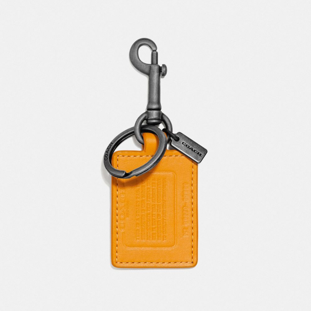COACH 855 Storypatch Key Fob POLLEN/PACIFIC