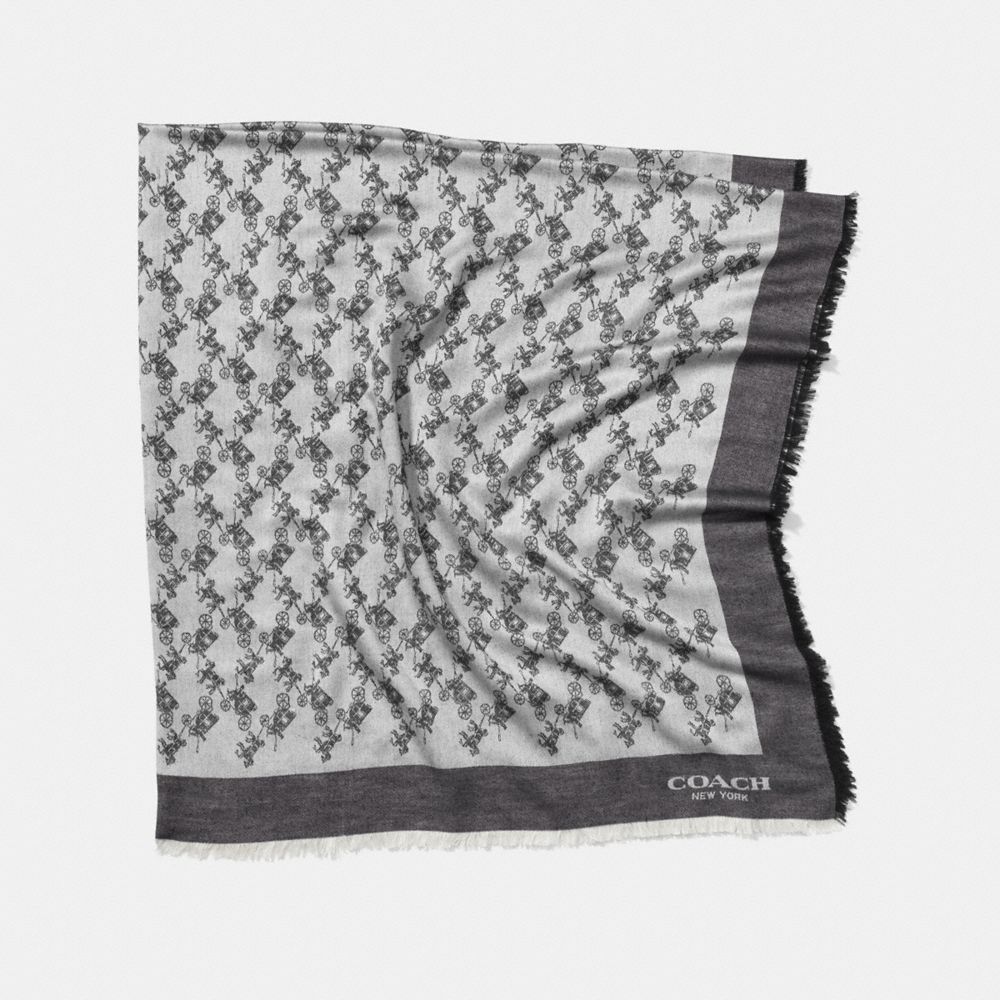 HORSE AND CARRIAGE OVERSIZED SQUARE SCARF