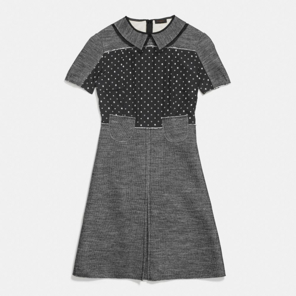 APPLIED POCKET DRESS - BLACK - COACH 86149