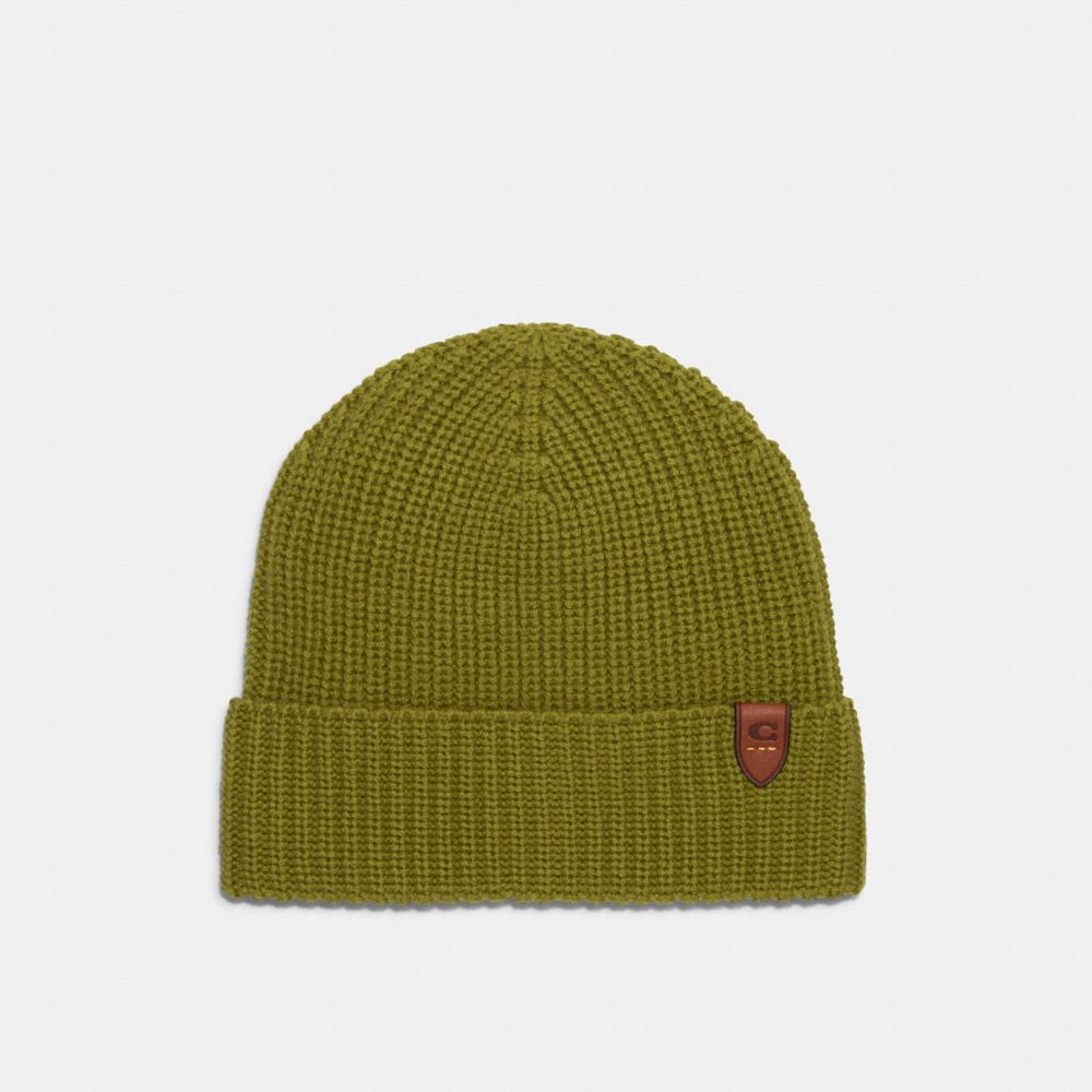 Rib Knit Merino Wool Hat - 86553 - OLIVE GREEN