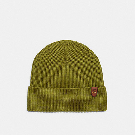 COACH 86553 Rib Knit Merino Wool Hat OLIVE-GREEN