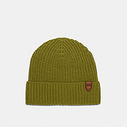 COACH 86553 Rib Knit Merino Wool Hat OLIVE GREEN