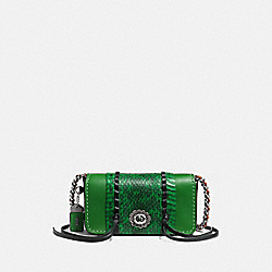 COACH DINKIER WITH WHIPSTITCH SNAKESKIN - KELLY GREEN/LIGHT ANTIQUE NICKEL - 86819