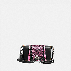 COACH 86819 - DINKIER WITH WHIPSTITCH SNAKESKIN BLACK/NEON PINK/LIGHT ANTIQUE NICKEL