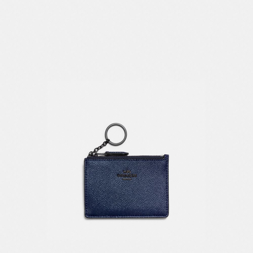 COACH 87077 MINI SKINNY ID CASE GM/METALLIC-MIDNIGHT-NAVY