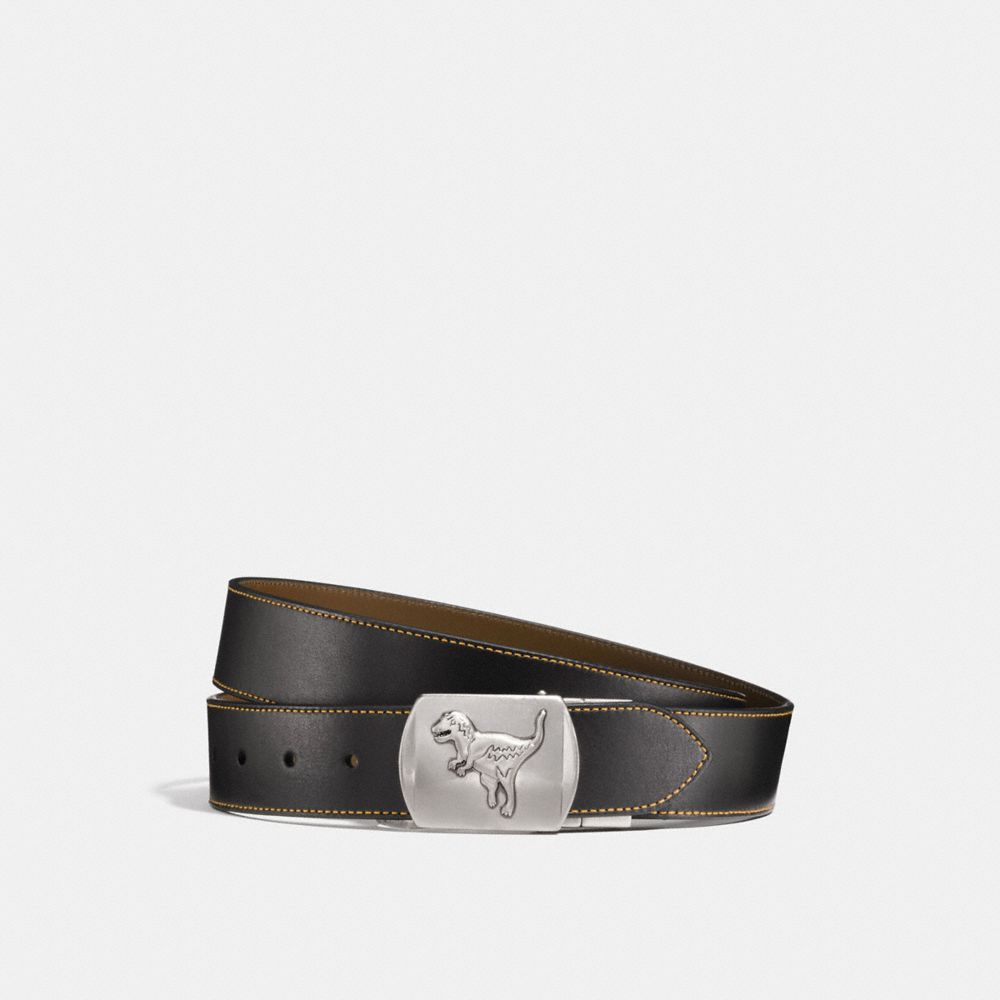 COACH 87090 Rexy Plaque Cut-to-size Reversible Belt BLACK/FATIGUE