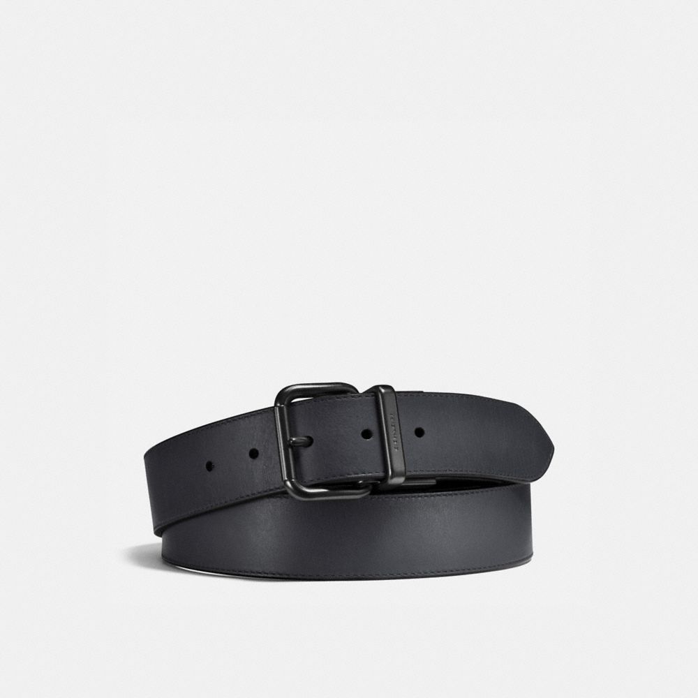 COACH Harness Buckle Cut To Size Reversible Belt, 38 Mm - GRAPHITE/BLACK - 87091