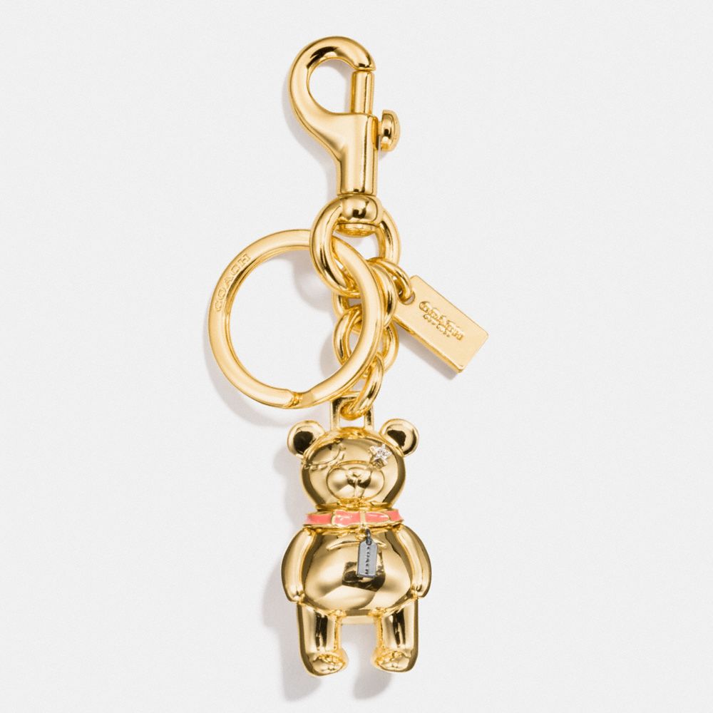 COACH 87166 3D BEAR BAG CHARM GOLD.