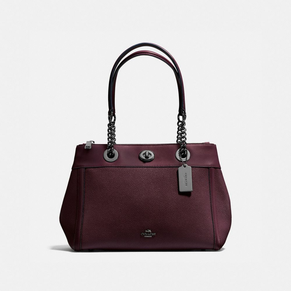 COACH 87239 Turnlock Edie Carryall DK/OXBLOOD