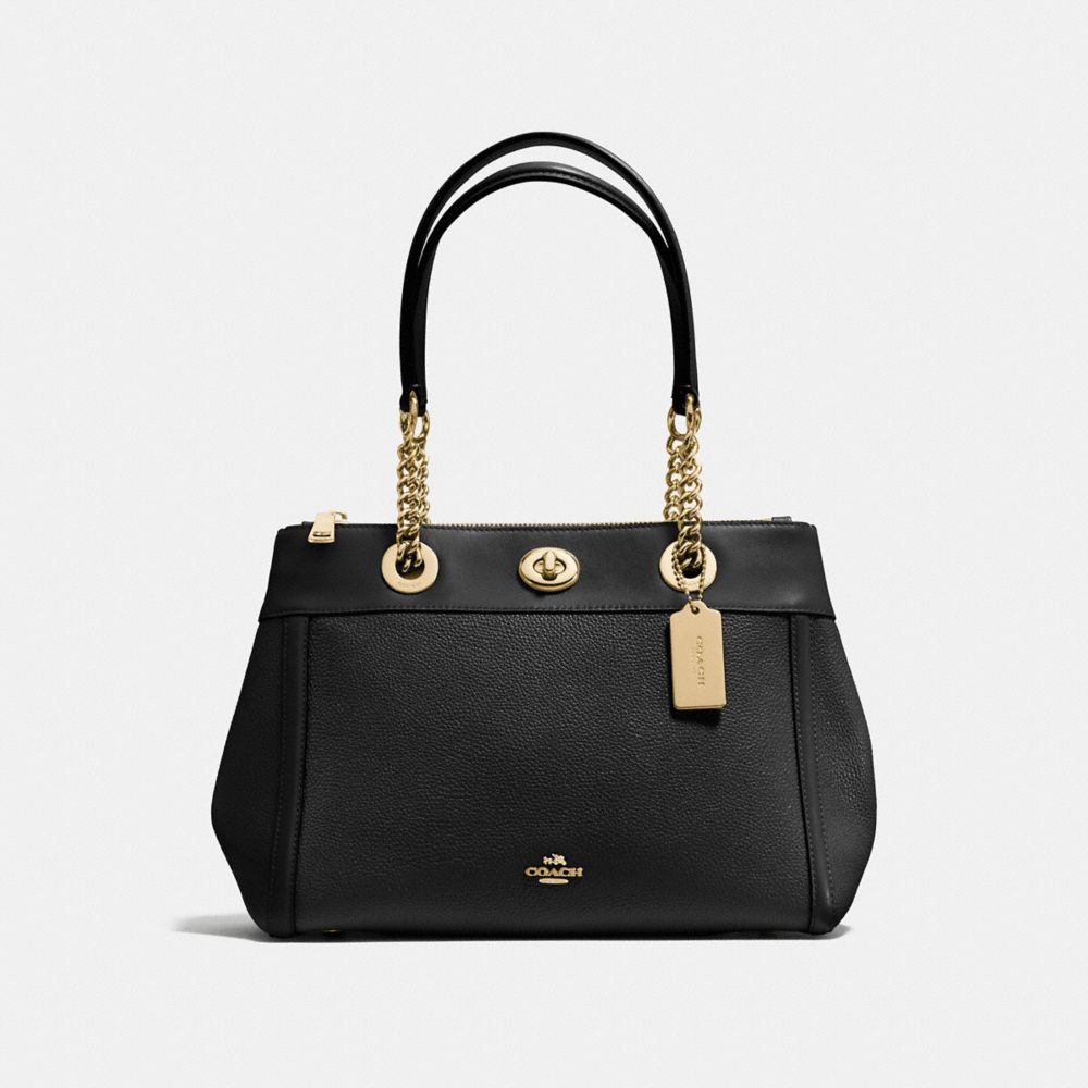 TURNLOCK EDIE CARRYALL - LI/BLACK - COACH 87239