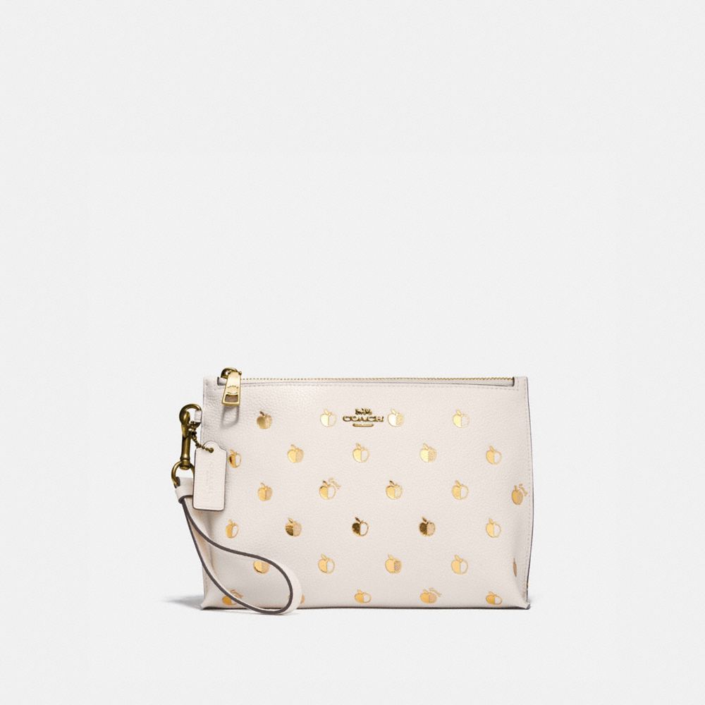 CHARLIE POUCH WITH APPLE PRINT - B4/CHALK MULTI - COACH 872