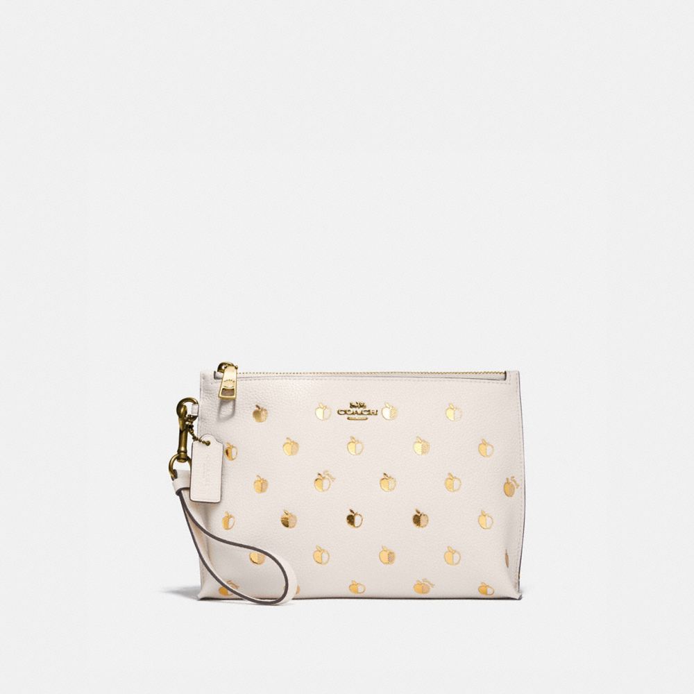 COACH 872 Charlie Pouch With Apple Print B4/CHALK MULTI