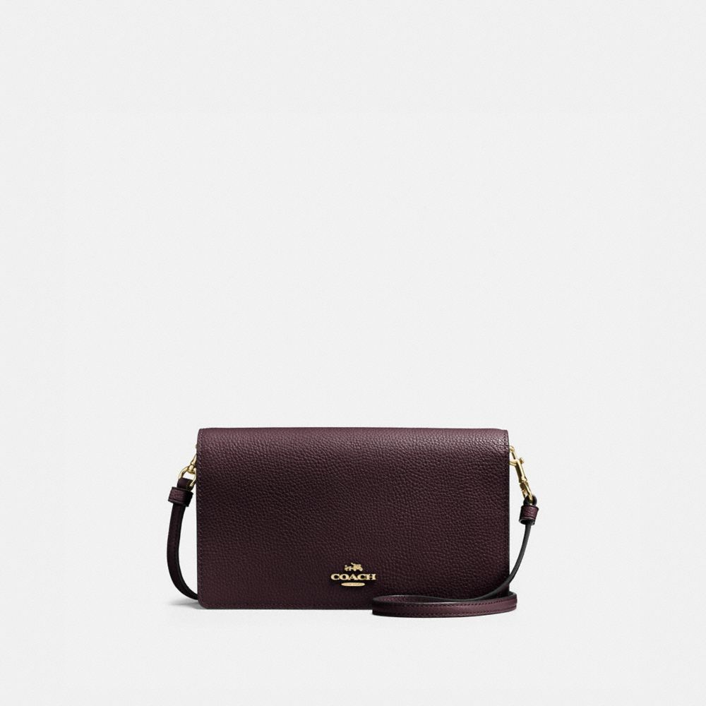 COACH 87401 - Hayden Foldover Crossbody Clutch LIGHT GOLD/OXBLOOD