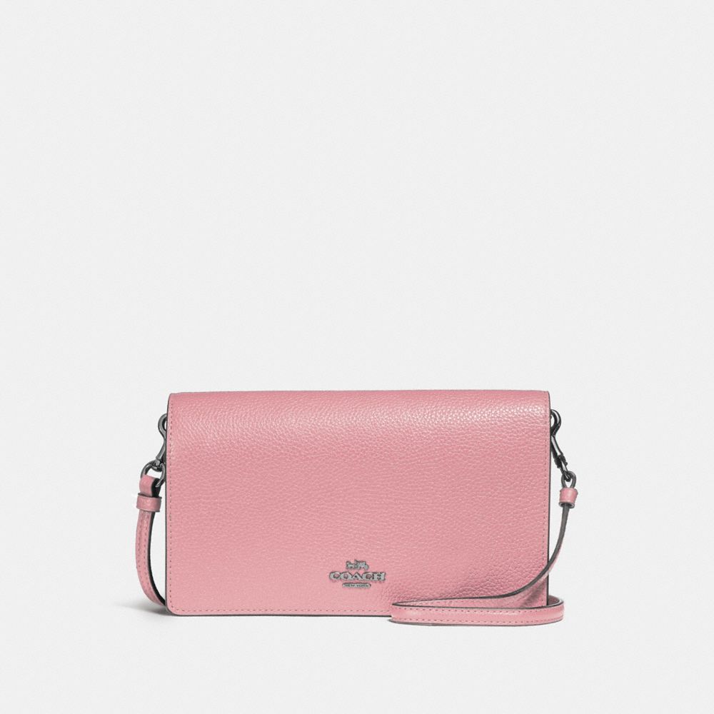 HAYDEN FOLDOVER CROSSBODY CLUTCH - LIGHT BLUSH/SILVER - COACH 87401