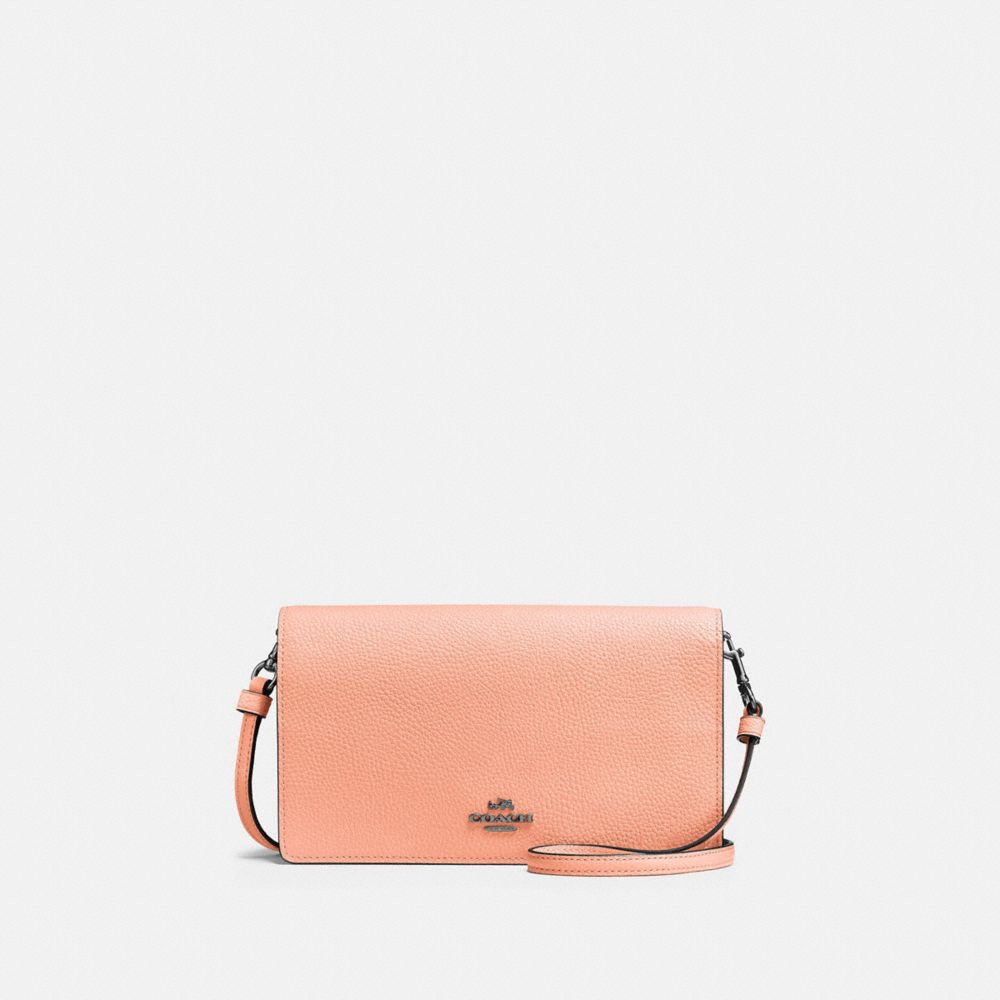 COACH 87401 Hayden Foldover Crossbody Clutch PEWTER/FADED BLUSH