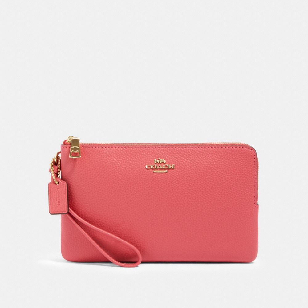 COACH DOUBLE ZIP WALLET - IM/POPPY - 87587