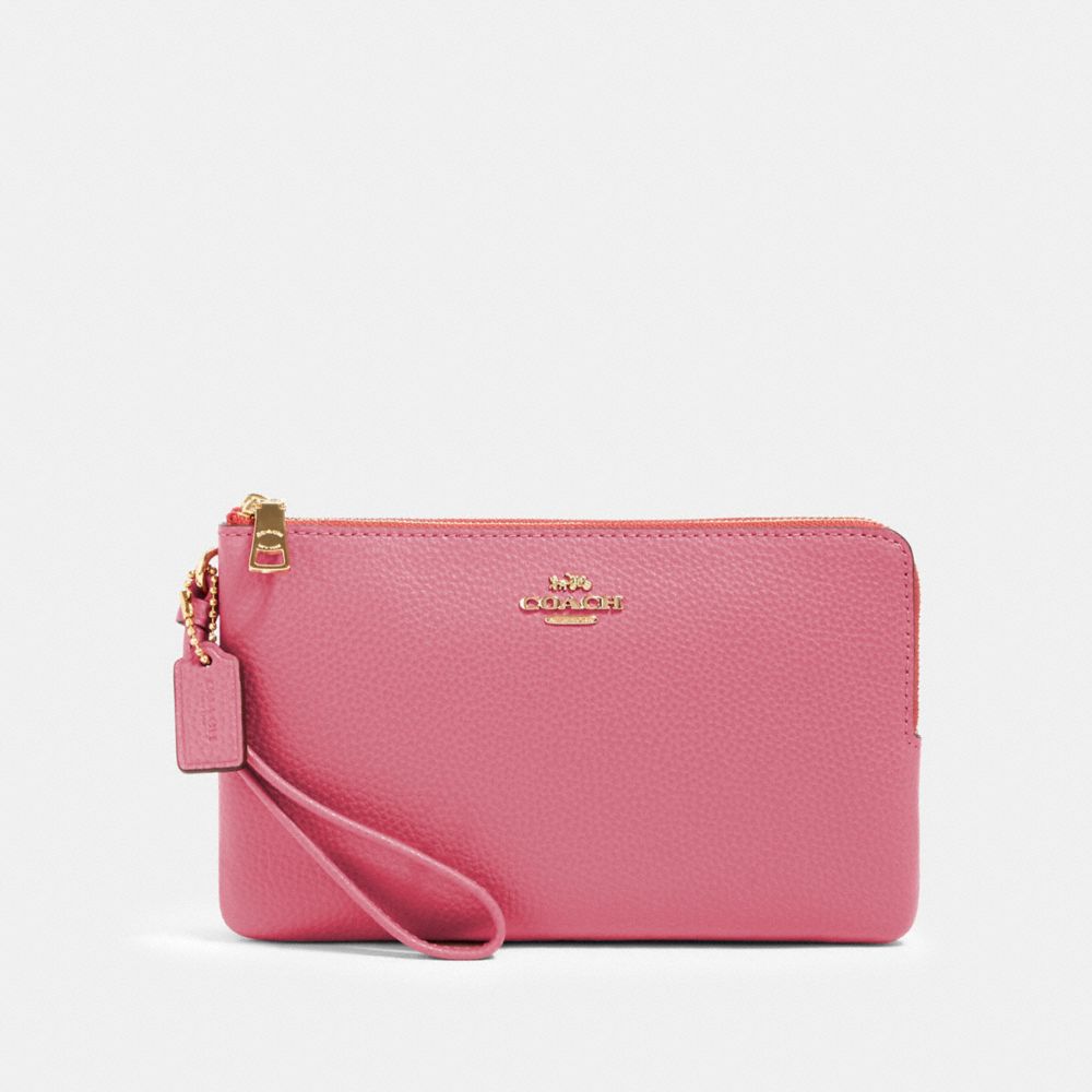 COACH 87587 DOUBLE ZIP WALLET IM/ROSE