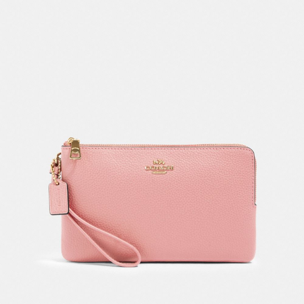 COACH 87587 Double Zip Wallet SV/LIGHT BLUSH