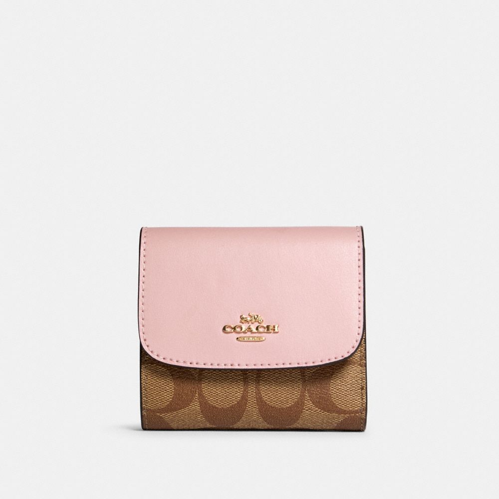 SMALL WALLET IN SIGNATURE CANVAS - IM/KHAKI BLOSSOM - COACH 87589