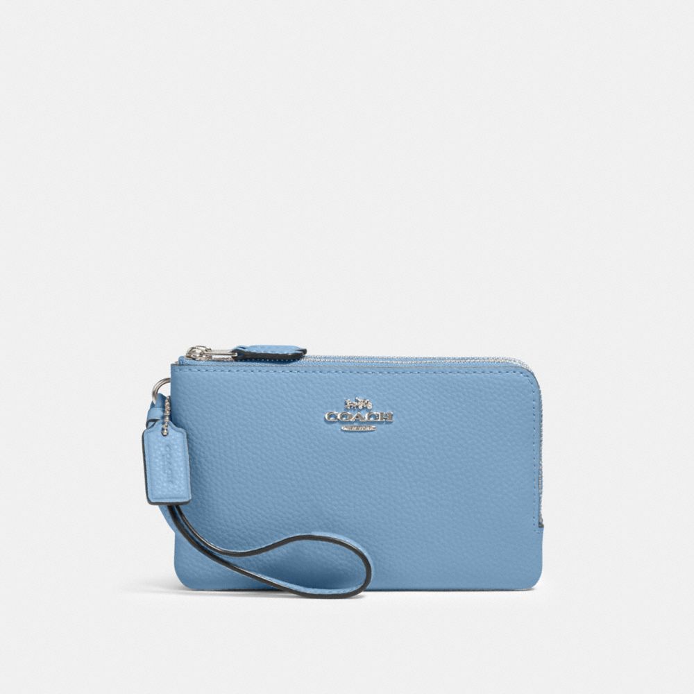 DOUBLE CORNER ZIP WRISTLET - SV/SLATE - COACH 87590