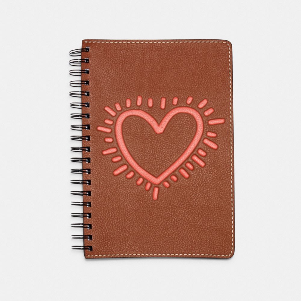 COACH KEITH HARING NOTEBOOK - SADDLE - 87602