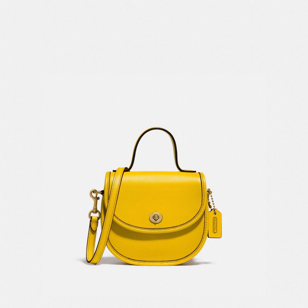 COACH 876 MINI TOP HANDLE SADDLE BAG B4/LEMON