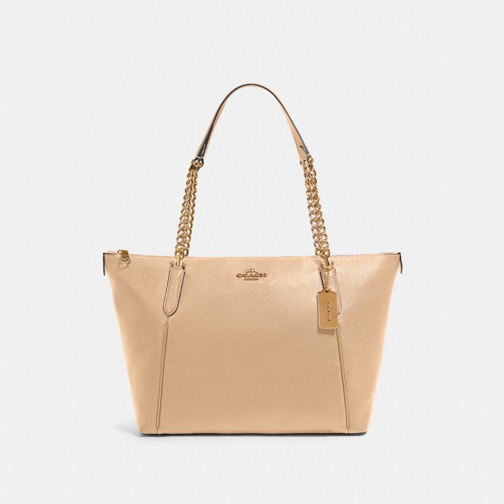 coach ava chain tote in signature leather