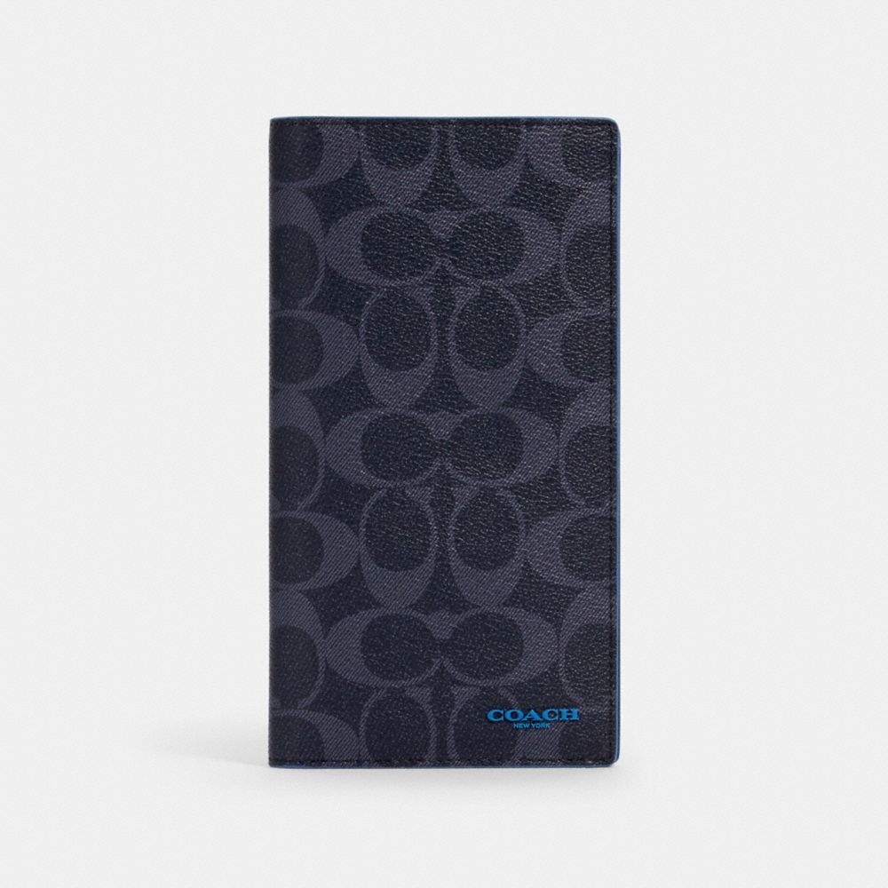COACH 87851+QBQNE Slim Passport Wallet In Signature Canvas QB/DENIM BRIGHT BLUE