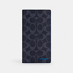 COACH 87851 Slim Passport Wallet In Signature Canvas QB/DENIM BRIGHT BLUE
